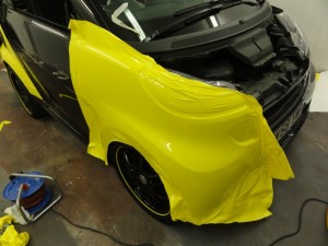 Working with Black and Yellow Smart - Alloy Black Wheels and Vinyl Wrap