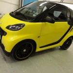 Black and Yellow Smart – Alloy Black Wheels & Vinyl Wrap