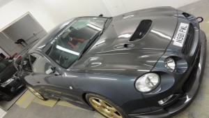 Toyota Celica GT4 in London bodyshop before custom carbon fibre bodykit installation and respray