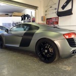 audi r8 grey and black carbon fibre vinyl