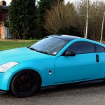 matte blue vinyl wrap car london