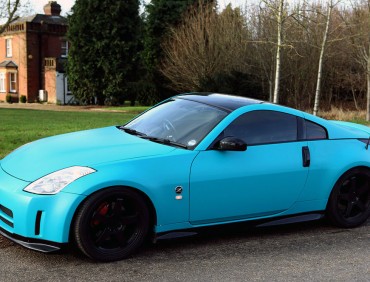 matte blue vinyl wrap car london